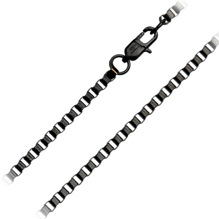 Steel Black IP Box Chain - 3mm - Click Image to Close